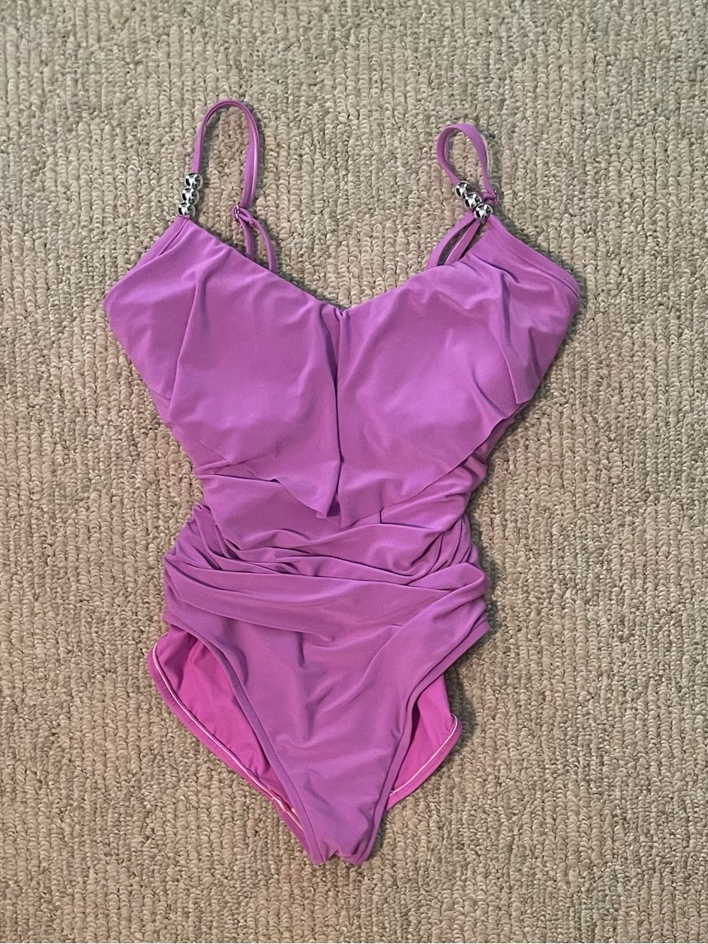 Magicsuit Lavender One-Piece Swim Bodysuit with Beaded Detail